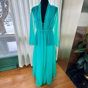 Vintage 60s 3 pieces lingerie set, robe, negligee & hips hugger, modern size 6/8